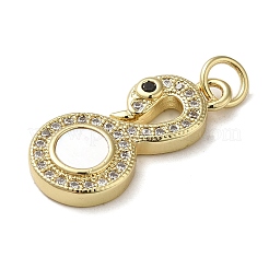 Brass Micro Pave Cubic Zirconia Pendants&nbsp;KK-Q808-22G