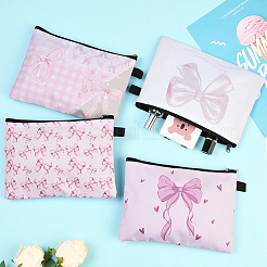 4Pcs 4 Styles Rectangle with Bowknot Printed Polyester Cosmetic Zipper Pouches&nbsp;ABAG-SP0001-51B