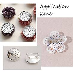真鍮製指輪リング/ブローチパーツ/シャワー台  穴あきディスクのセッティング  プラチナ  25x1mm  穴：1mm  200個/箱&nbsp;KK-SC0002-65
