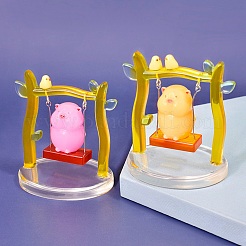 スイング豚ディスプレイ装飾 diy キット  2個のシリコンモールドを含む  10本のアイピン  スクリューアイピンペグベイル10個。  ホワイト  5.8~120x6~75x0.5~7.5mm&nbsp;SIMO-H002-02