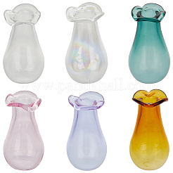 6Pcs 6 Colors Miniature Glass Vase Ornaments&nbsp;BOTT-CN0001-01