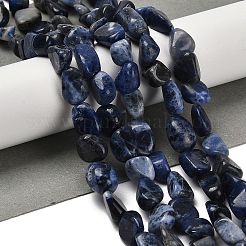 天然石ソーダライトビーズ連売り  ナゲット  タンブルストーン  7~13x4.5~10x4.5~10mm  穴：1.2mm  約44~46個/連  15.08''~16.14''（38.3~41センチメートル）&nbsp;LS-G-P497-01E-55