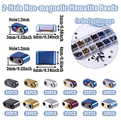 480Pcs 12 Styles Electroplated Non-magnetic Synthetic Hematite Beads&nbsp;G-TA0001-93