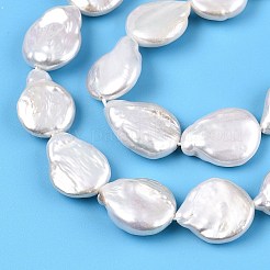 天然ケシパールビーズ連売り  養殖淡水パール  バロック真珠  ティアドロップ  乳白色  12~16x10.5~12x3.5~6.5mm  穴：0.7mm  約26~28個/連  14.96~15.35インチ（38~39cm）&nbsp;PEAR-S018-02K