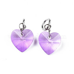 Faceted Transparent Glass Charms&nbsp;GLAA-T024-04B