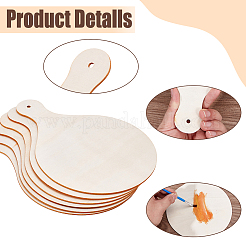 8Pcs Unfinished Wood Paddle Chopping Board with Handle&nbsp;DIY-AR0005-17