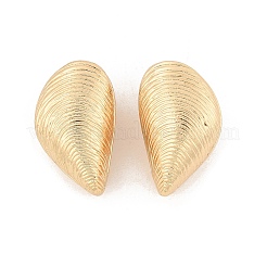 女性のための真鍮のフープピアス  シェル形状  14KGP本金メッキ  26x14.5mm&nbsp;EJEW-U041-06G