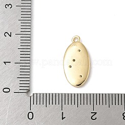 真鍮製マイクロパヴェキュービックジルコニアペンダント  楕円形の月  ゴールドカラー  18x8.5x2mm  穴：1.2mm&nbsp;KK-H521-04B-G