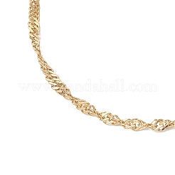 304 ステンレス シンガポール チェーン ブレスレット 作成  ゴールドカラー  6-5/8インチ（16.8cm）&nbsp;AJEW-JB01345-02