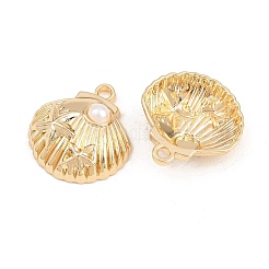 Rack Plating Alloy and ABS Imitation Pearl Pendants&nbsp;PALLOY-T096-03G