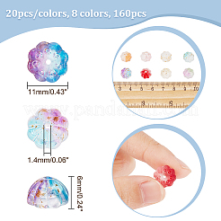 160Pcs 8 Colors Two Tone Transparent Spray Painted Glass Beads&nbsp;GLAA-PH0002-40
