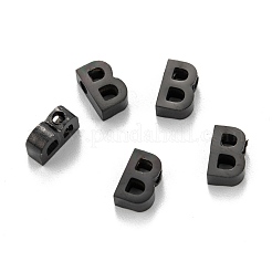 304ステンレススチールチャームイオンプレーティング（IP）  アルファベット  電気泳動黒  文字.b  8x5x3mm  穴：1.8mm&nbsp;STAS-K216-41B-EB