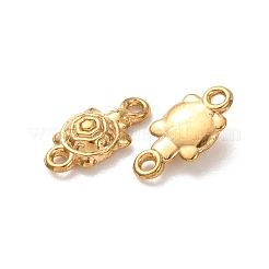 オーシャン 304 ステンレススチール リンク コネクター チャーム  カメ  ゴールドカラー  10.5x5x2.5mm  穴：1mm&nbsp;STAS-K291-18G