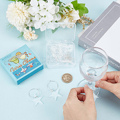 DIYの空白のワイングラスチャーム作成キット  アクリルの大きなペンダントを含む  真鍮ワイングラスチャームリング＆丸カン  スター  70個/箱&nbsp;DIY-SC0023-79B