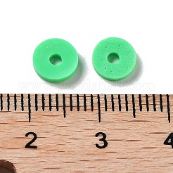 手作り樹脂粘土ビーズ  ジュエリー工芸用品のDIY用  ディスク/フラットラウンド  ヒシビーズ  春の緑  6x1mm  穴：1.5mm  約10000個/袋&nbsp;CLAY-R067-6.0mm-A06