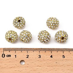 合金ラインストーンビーズ  グレードA  ラウンド  ゴールデンの金属色  クリスタル  10mm&nbsp;RB-A034-10mm-A01G