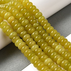 天然石レモンジェイド翡翠ビーズ連売り  ロンデル  10x6~6.5mm  穴：1mm  約59~61個/連  14.57~15.16インチ（37~38.5cm）&nbsp;G-G102-C07-01