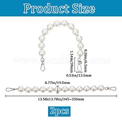 Plastic Imitation Pearl Beads Bag Chain Straps&nbsp;FIND-WH20009-37P
