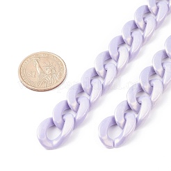 スプレー塗装されたアクリルカーブチェーン  巾着ハンドバッグリンクチェーン作り用  ミックスカラー  24x17x5mm  約3.28フィート（1m）/連&nbsp;AJEW-JB01085