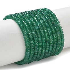 染色・加熱された天然グリーンオニキス瑪瑙ビーズ連売り  多面カット  ロンデル  4x2.5mm  穴：0.8mm  約166個/連  15.35''（39センチメートル）&nbsp;GG-CBA2E9C-B01-01