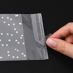 ポリプロピレン（pp）セロハンバッグ  再封可能なバッグ  ベーカリー用  ろうそく  石鹸  クッキーバッグ  水玉模様  透明  13x8cm  インナー対策：10x8のCM  一方的な厚さ：0.05mm  100個/袋&nbsp;PE-E001-01