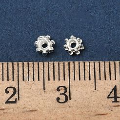 電気めっきスノーフレークプラスチックスペーサービーズをABS  銀色のメッキ  4x1.7mm  穴：1mm  約41000個/500g&nbsp;KY-I002-01B