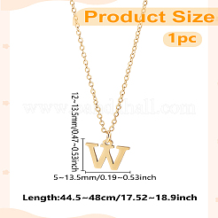 304 Stainless Steel Letter Pendant Necklaces&nbsp;NJEW-LP0001-53W-G
