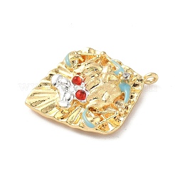 Brass Micro Pave Cubic Zirconia Enamel Pendants&nbsp;KK-L250-08G-08