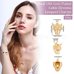 5Pcs Rack Plating Brass Micro Pave Cubic Zirconia Pendants&nbsp;ZIRC-BBC0001-35