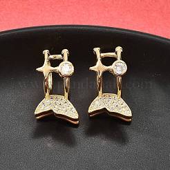 真鍮マイクロペーブクリアキュービックジルコニアカフイヤリング  蝶  18KGP本金メッキ  14x17.5x11mm&nbsp;EJEW-F370-24G