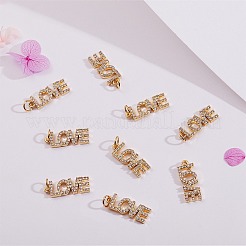 5Pcs Brass Micro Pave Clear Cubic Zirconia Pendants&nbsp;ZIRC-SZ0002-02