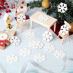 未完成の木片  ウッドスノーフレーク  工芸品のDIY絵画用品  ホワイト  4.85~4.9x4.35x0.15cm&nbsp;WOOD-WH0027-65