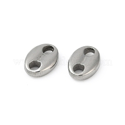 変色しない304ステンレススチールリンクコネクター  コー​​ヒー豆  ステンレス鋼色  9x6.3x2.3mm  穴：2mm&nbsp;STAS-O145-45P
