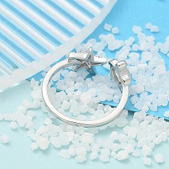 304 Stainless Steel Open Cuff Finger Rings for Women&nbsp;RJEW-B109-07P-02