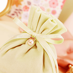 Velvet Jewelry Bags with Drawstring & Plastic Imitation Pearl&nbsp;LS-TP-CJC0001-03I