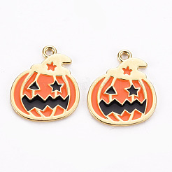 Rack Plating Eco-Friendly Alloy Enamel Pendants&nbsp;ENAM-N052-002-RS