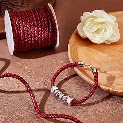 10M Round Imitation Leather Braided Cords&nbsp;LC-WH0008-03D