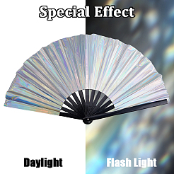 Laser PVC Plastic & Oxford Cloth Fan with Fan Bags&nbsp;AJEW-WH20022-90