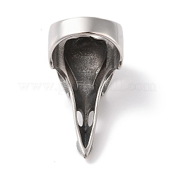 Non-Tarnish Viking 304 Stainless Steel Crow Head Finger Rings for Mens&nbsp;RJEW-U005-14P
