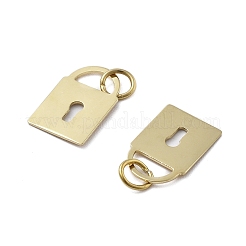 ロック 304 ステンレススチール チャーム  丸カン付き  イオンプレーティング（ip）  18KGP本金メッキ  11.5x7.5x0.5mm  穴：2.5mm&nbsp;STAS-D302-06G