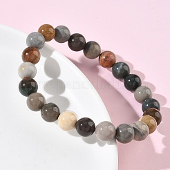 Natural Alashan Agate Round Beads Stretch Bracelets for Women&nbsp;BJEW-Z158-03M-03
