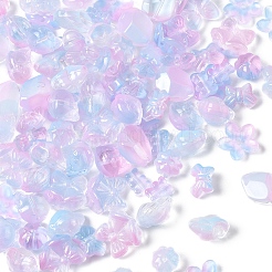 120Pcs 8 Styles Transparent Spray Paint Glass Beads&nbsp;GLAA-FS0002-26