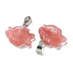 Cherry Quartz Glass Pendants&nbsp;G-B127-16P-05