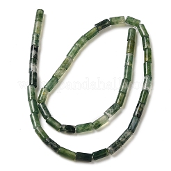 天然石モスアゲートビーズ連売り  コラム  8x4mm  穴：0.7mm  約48個/連  15.35~15.43''（39~39.2センチメートル）&nbsp;G-B091-A10-01
