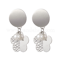 ABS Plastic Imitation Pearl Dangle Stud Earrings&nbsp;EJEW-JE06903-02