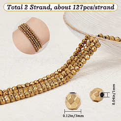 2 Strands Electroplate Non-magnetic Synthetic Hematite Beads Strands&nbsp;G-BBC0001-30
