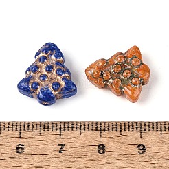 Picasso Baking Paint & Golden Metal Enlaced Glass Beads&nbsp;DGLA-T004-55M