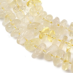 加熱された天然レモンクォーツビーズ連売り  ナゲット  7.5~13x6~13x2~5mm  穴：0.9mm  約68~86個/連  15.35~15.75''（39~40センチメートル）&nbsp;GG-CBA3A44-B04-01