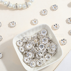120Pcs Brass Rhinestone Spacer Beads&nbsp;RB-PA0001-03S-01
