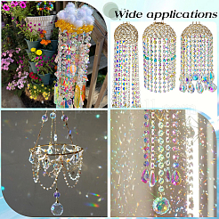 80Pcs Transparent Faceted Glass Connector Charms&nbsp;GLAA-SP0001-88B-02